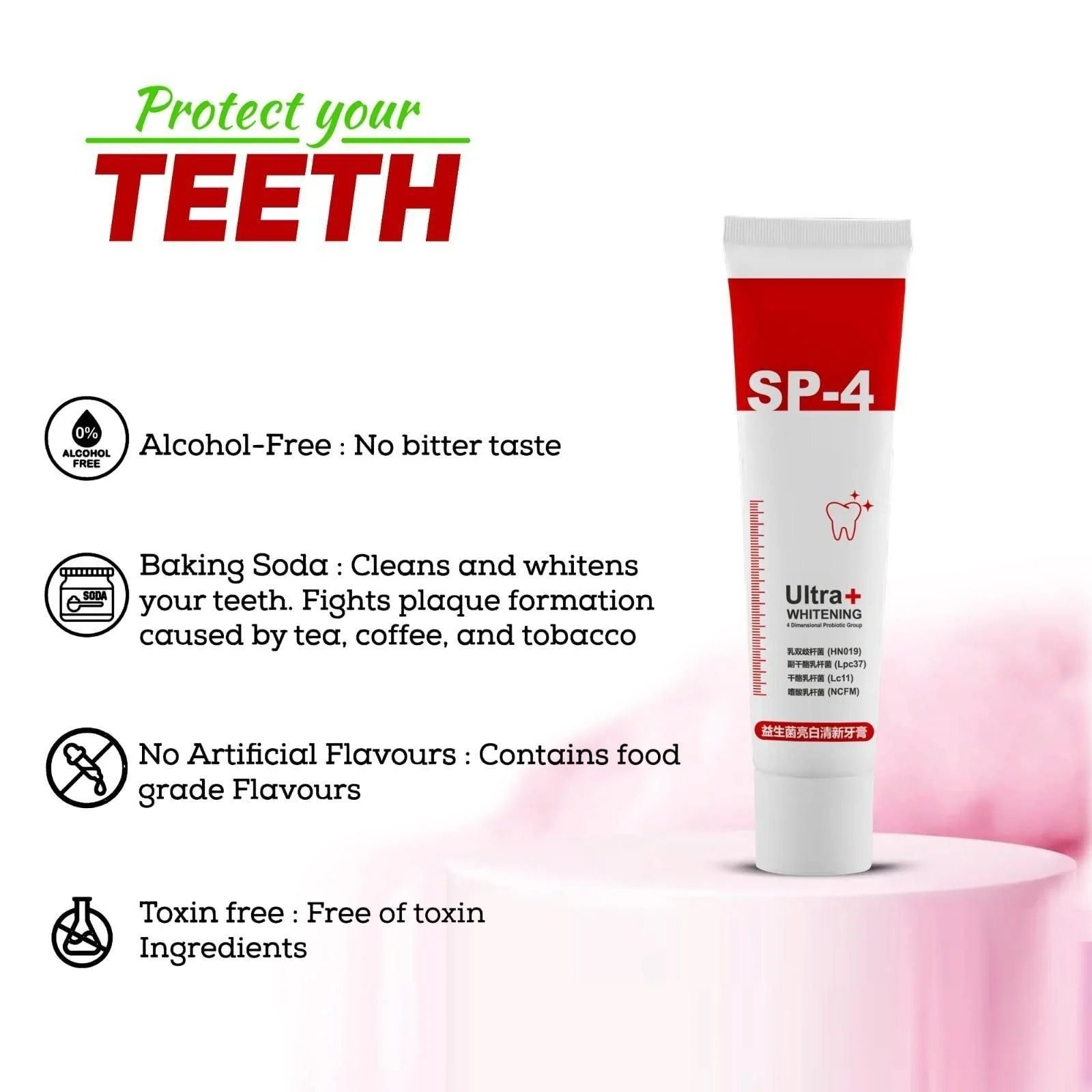 SP4 Advanced Teeth Whitening Toothpaste – 7 Days Instant Whitening ✨🦷